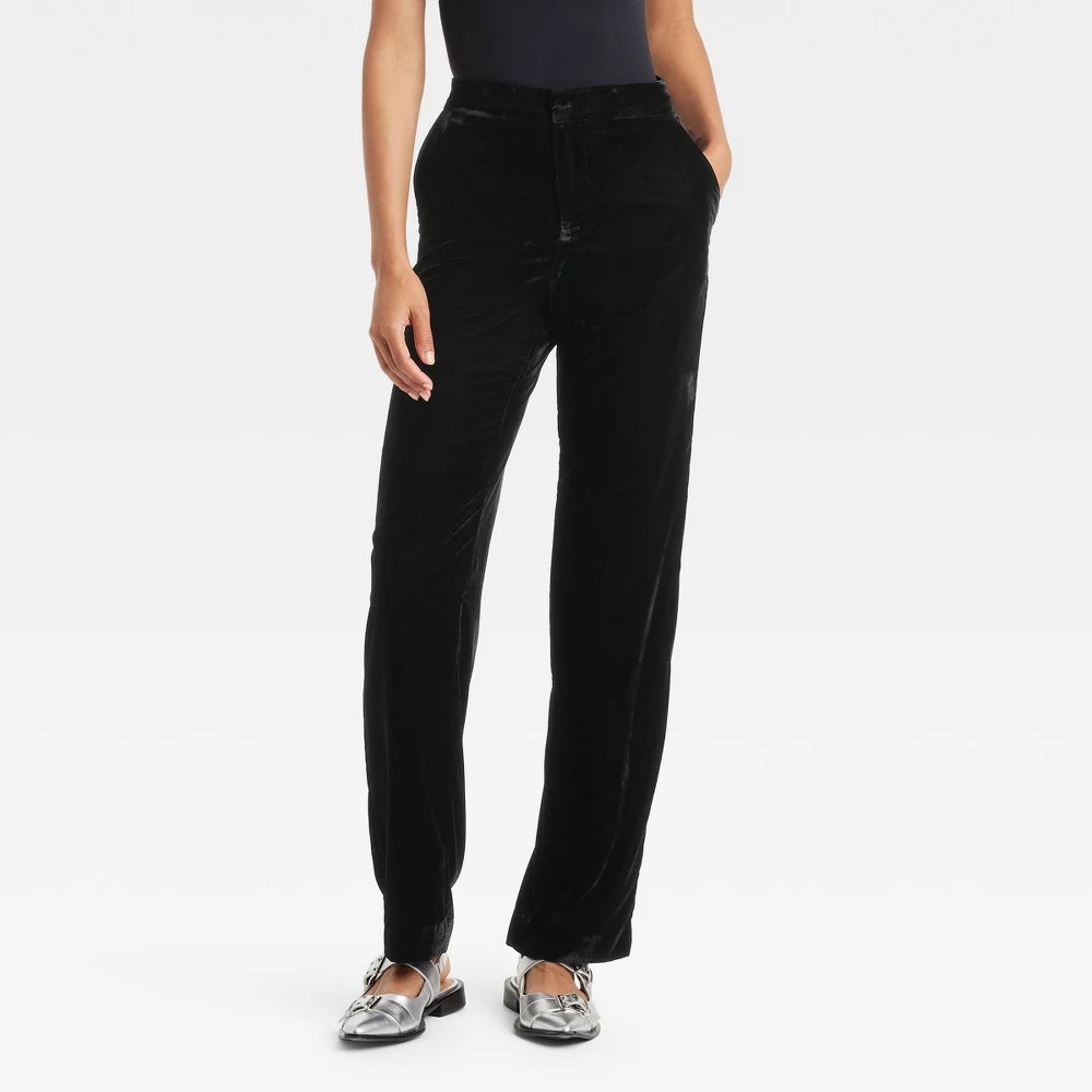 Black Velvet Pants a new day straight leg